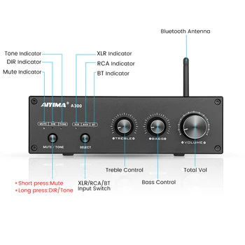 AIYIMA Audio A300 TPA3255 Bluetooth 5,0 Усилватели на мощност 300Wx2 A200 TPA3255 Усилвател на звука 200Wx2 Стереодинамик Amplificador