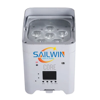В наличност в ЕС Sailwin 6x18 W 6в1 RGBAW + UV Смарт приложение, захранван с Батерии LED Par Light DJ Led Проектор с Подсветка За Сватбени партита 6/10CH