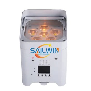 В наличност в ЕС Sailwin 6x18 W 6в1 RGBAW + UV Смарт приложение, захранван с Батерии LED Par Light DJ Led Проектор с Подсветка За Сватбени партита 6/10CH