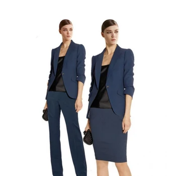 Женски Костюм, Елегантна униформа, комплект от 2 теми, официалната офис работни дрехи с дълъг ръкав, Дамски костюми, Дамски костюм
