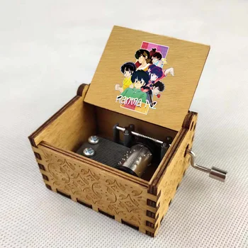Музикалното ковчег Дървена с ръчно задвижване за момичета и момчета, подарък за рожден Ден, Подаръци за Коледа и Хелоуин за деца, музикална ковчег с аниме Ranma ½ от анимационен филм