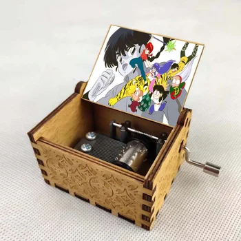 Музикалното ковчег Дървена с ръчно задвижване за момичета и момчета, подарък за рожден Ден, Подаръци за Коледа и Хелоуин за деца, музикална ковчег с аниме Ranma ½ от анимационен филм