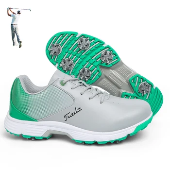 Мъжки и Дамски обувки за голф, дизайнерски професионалната за голф обувки, кожени мъжки маратонки с подметка с пирони, удобни обувки за разходка на открито