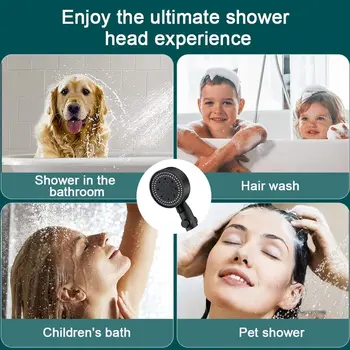 Накрайник за душ, спестявайки вода под високо налягане, черна, 5-защитен регулируема ръчен душ, мултифункционални, универсални, за СПА