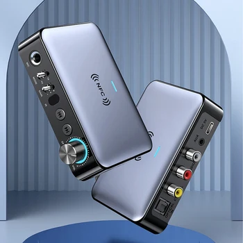 Предавател-приемник, Bluetooth 5.1 2 В 1 Безжични аудиоадаптер с цифрово оптоволокном и аналогов микрофон за пеене