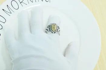 Продажба на едро на улични орнаменти в стил хип-хоп net red, законодатели на модата, пръстен с кръст от сребро S925, мъжки пръстен с цветя на кръста в ретро стил, Женски пръстен с цветя на кръст