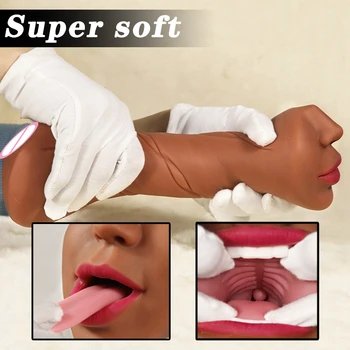 Реалистични 3D Секс-играчки за възрастни, 2 в 1 Мъжки Мастурбатор Реалистична Вагина Задник за Мъже Устата Анал Истинска Путка Секс Играчки, Еротични Продукти