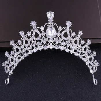 Сватбена тиара LIYAN Party Show Pageant Принцеса Crystal crown Аксесоари за коса Златисто-сребристи цветове Кристални сватбени Crown шапки