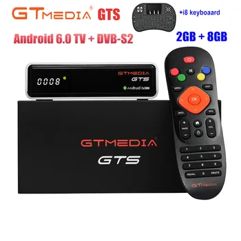 GTmedia GTS приемник Android 6.0 TV Box DVB-S2 Amlogic S905D 2G 8G телеприставка с клавиатура i8