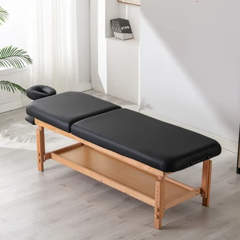 Стационарен масажна маса за процедури, косметологическая легло Clincal /изкуствена спа-легло, черен